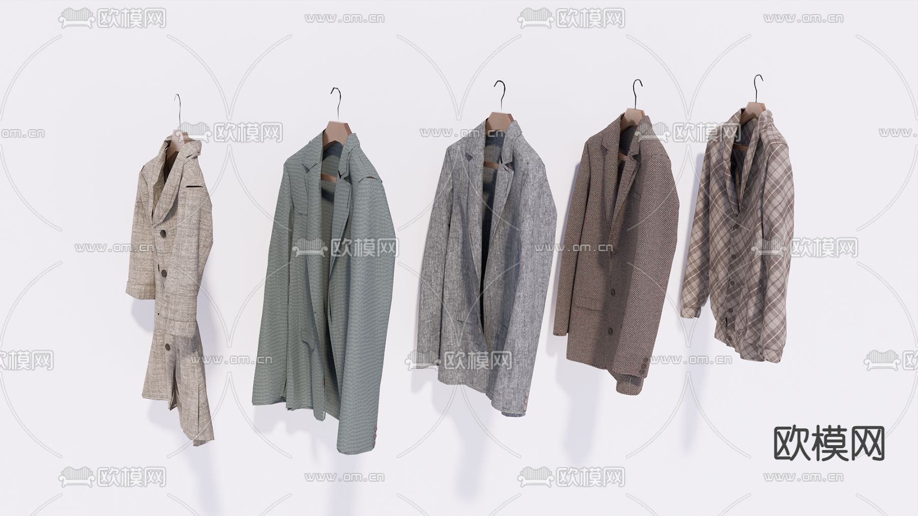 现代男士外套服装su模型下载（渲染图1）