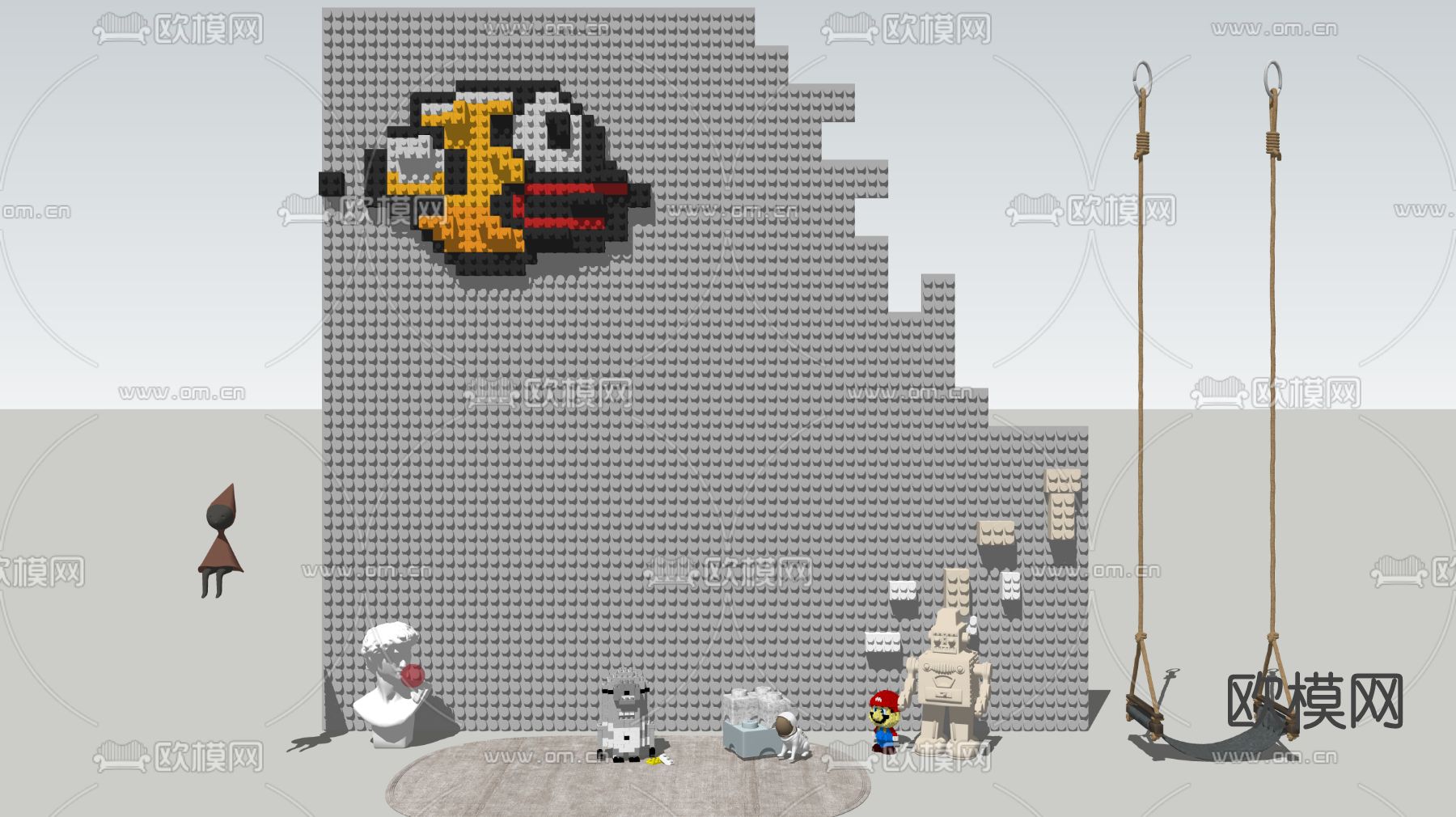 现代儿童积木玩具su模型下载