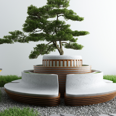 新中式庭院花坛3d模型id:11666867加入清单下载现代绿植花坛小品3d