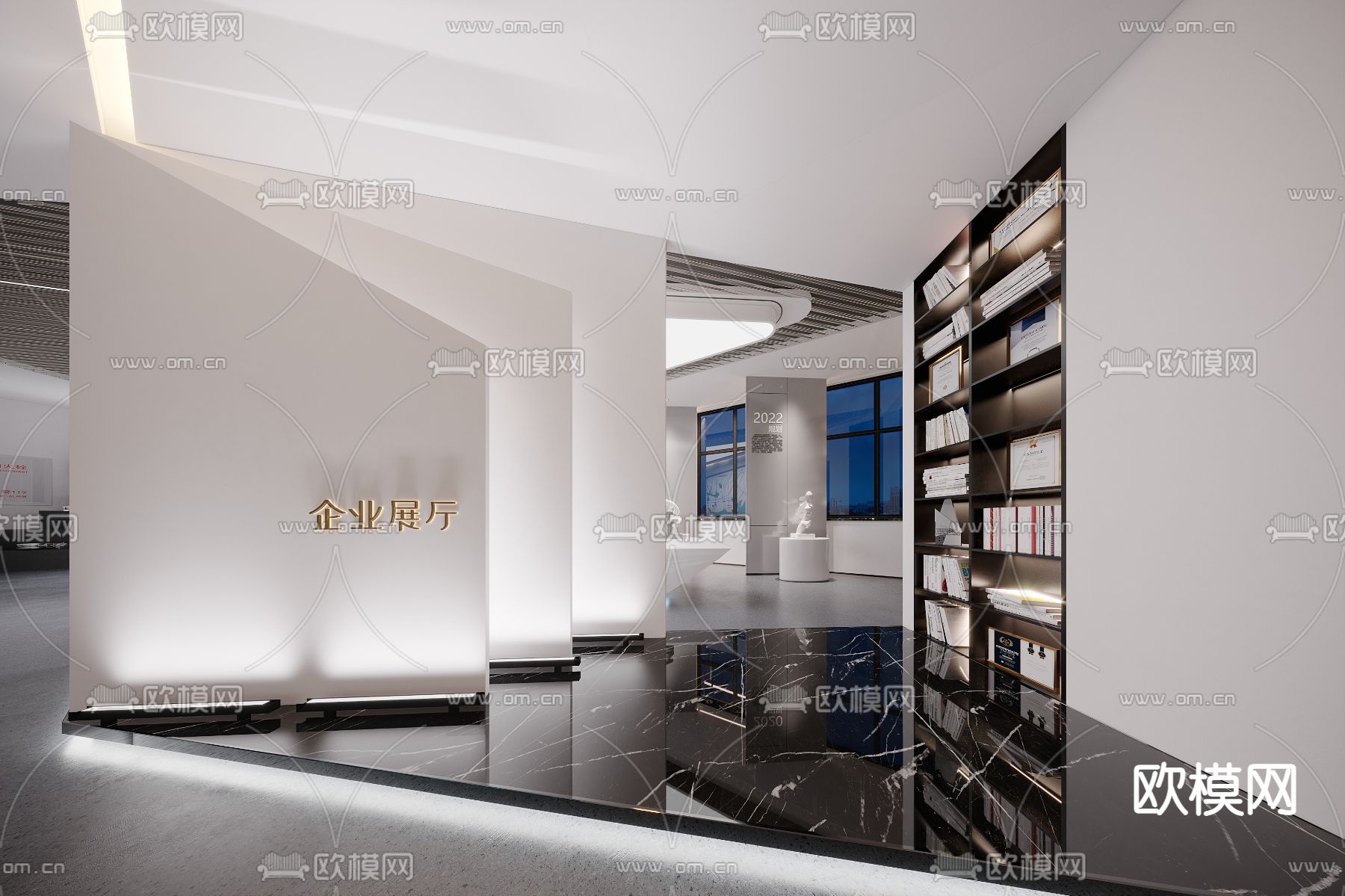 现代企业展厅3d模型
