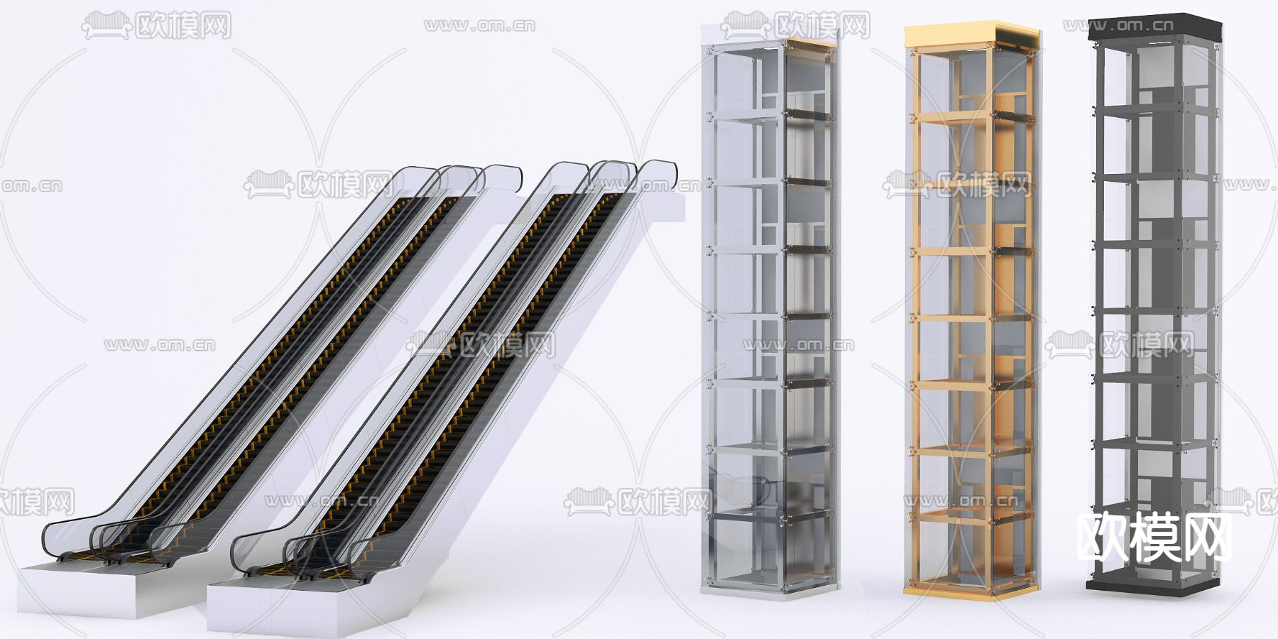 现代电梯扶梯3d模型