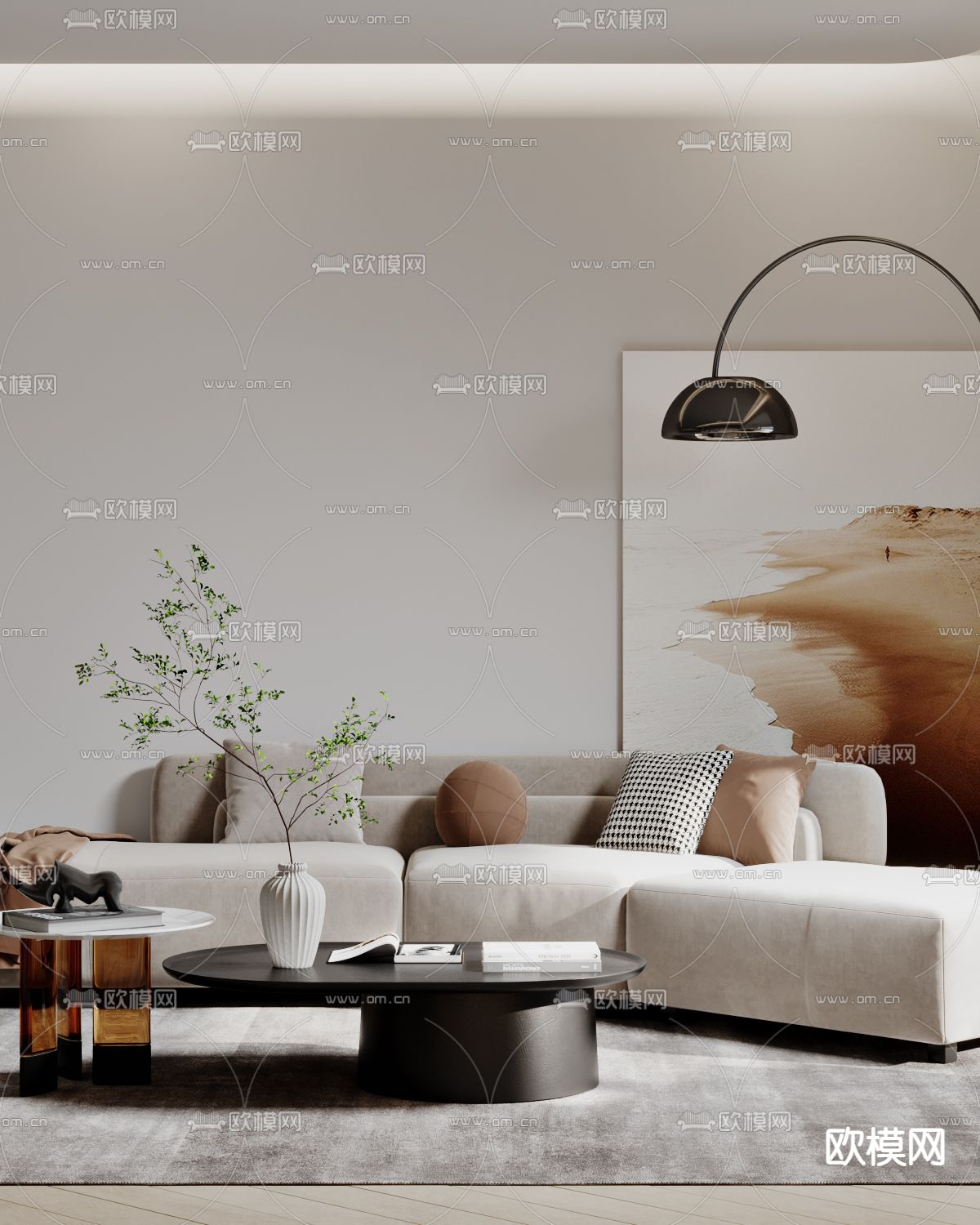 北欧客餐厅3d模型下载（渲染图4）