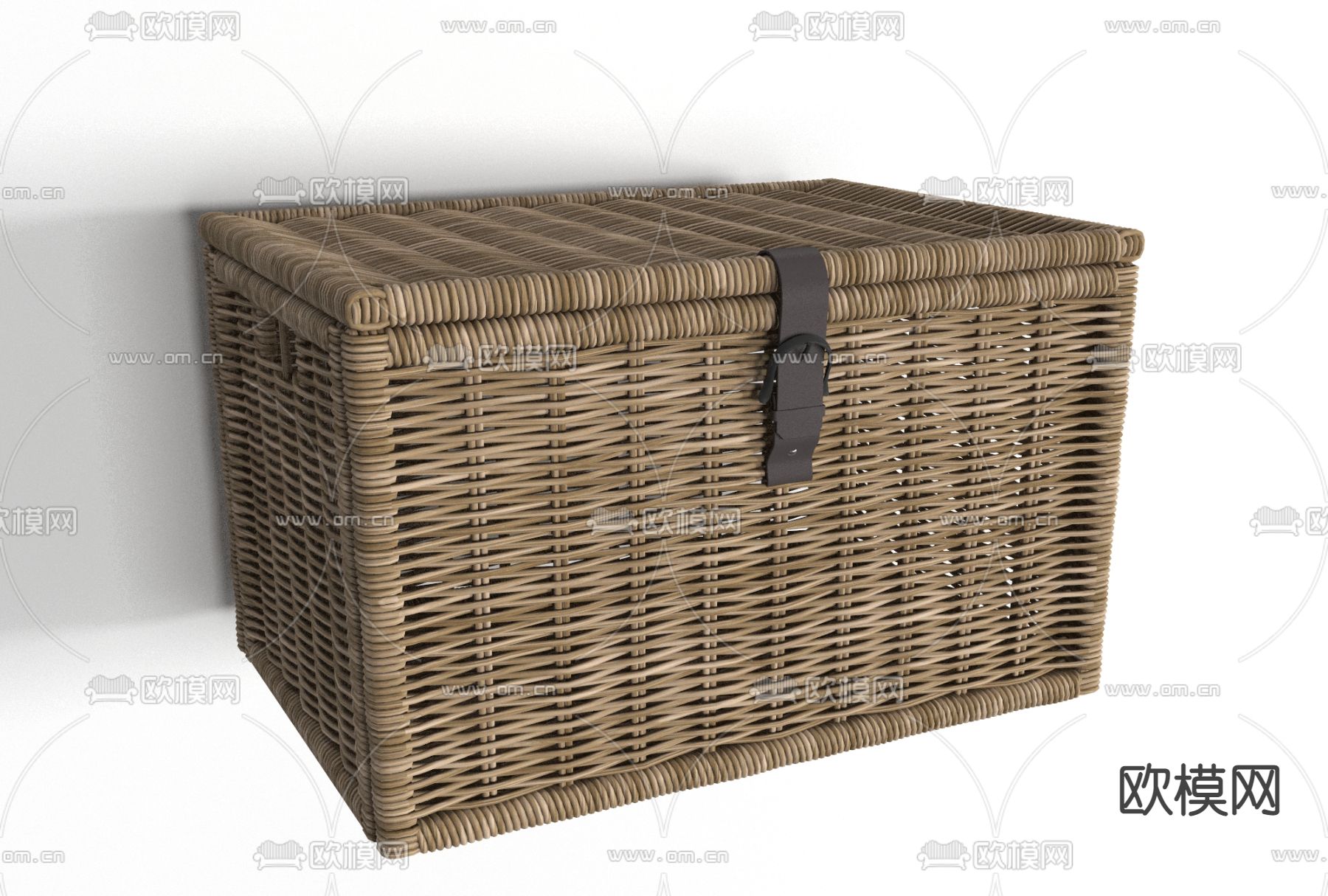 自然风藤编收纳盒免费3d模型下载