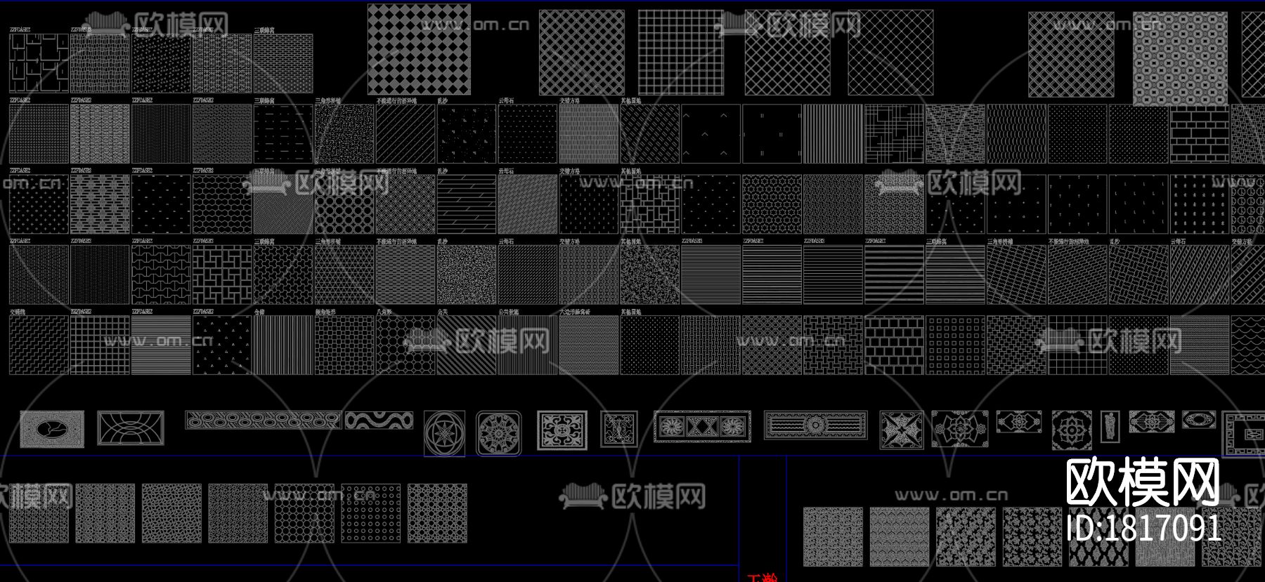 地砖拼花cad图库下载（渲染图2）