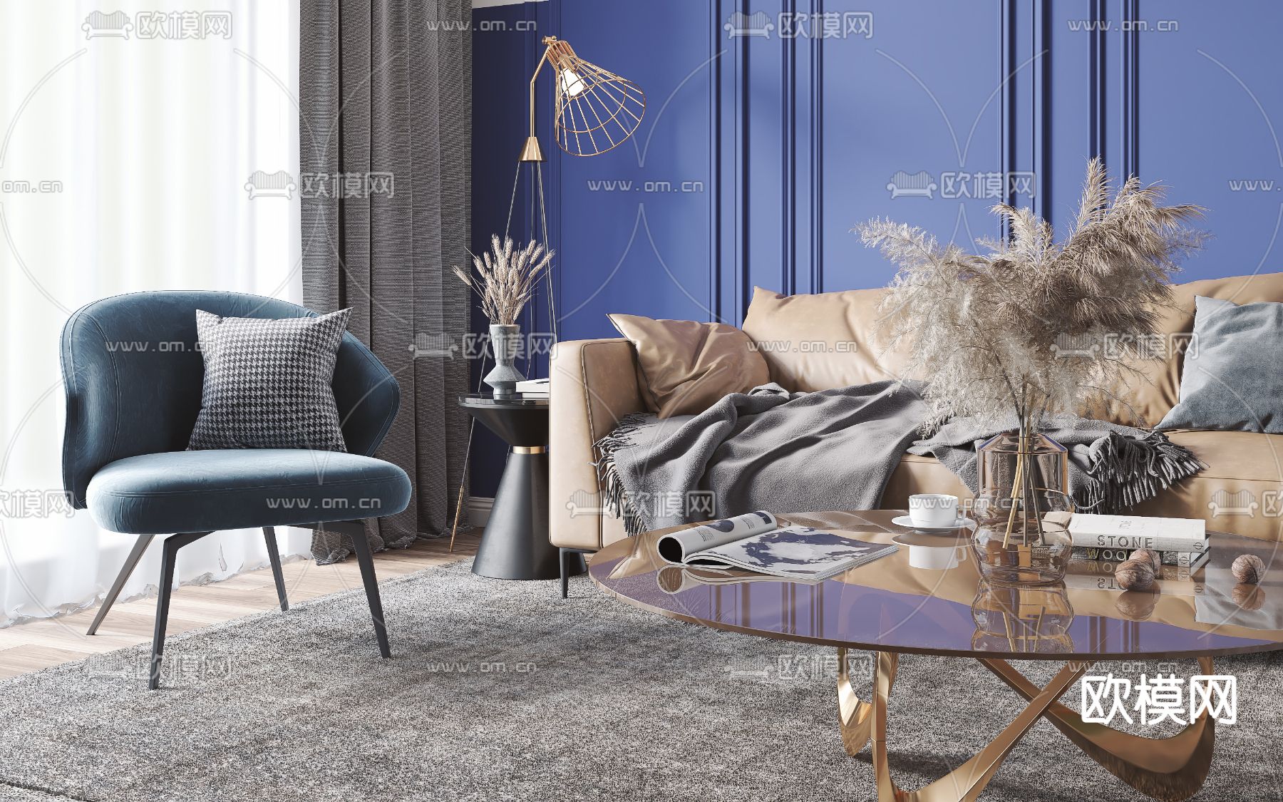 欧式客餐厅3d模型下载（渲染图5）