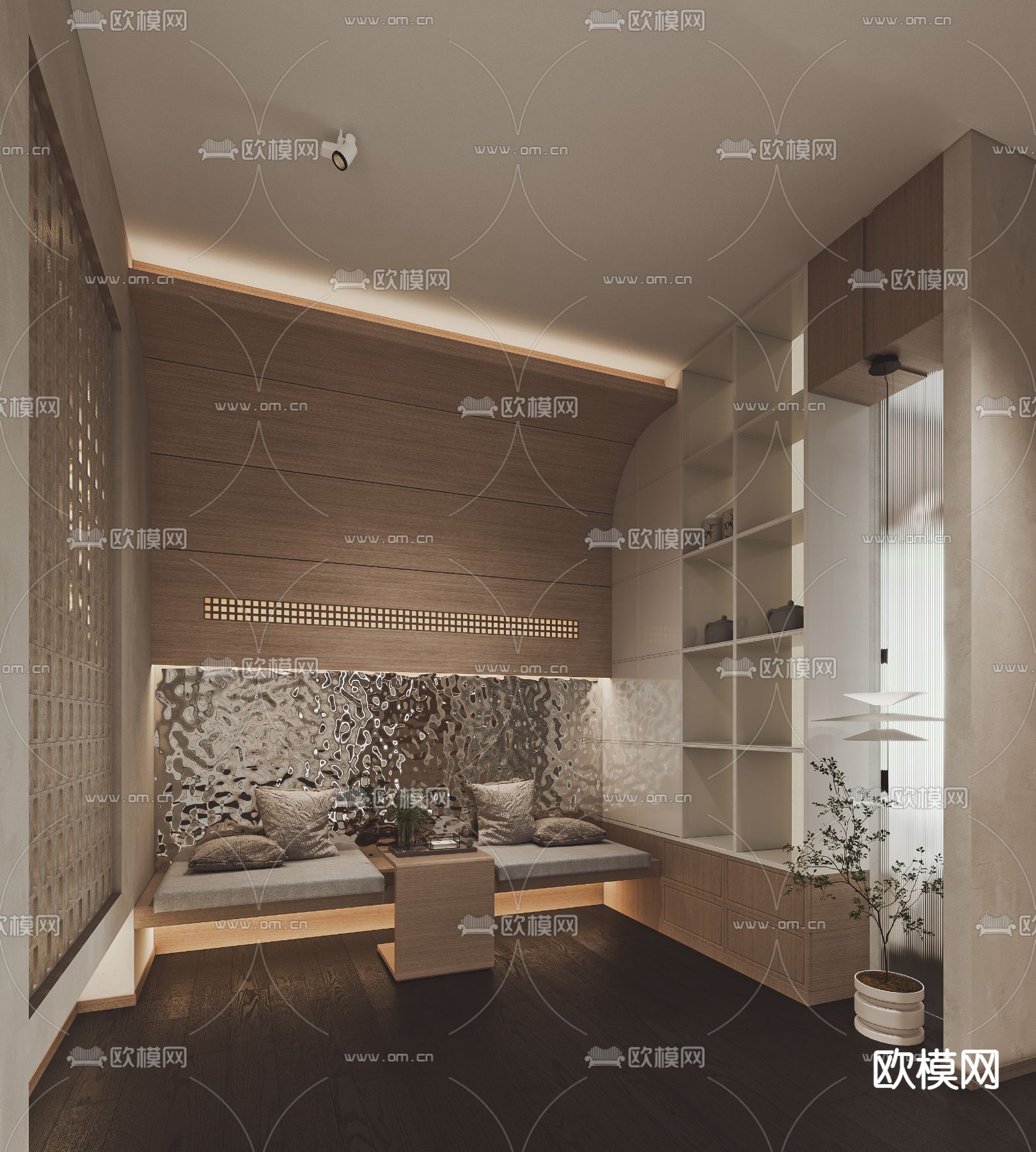现代SPA桑拿店前厅3d模型
