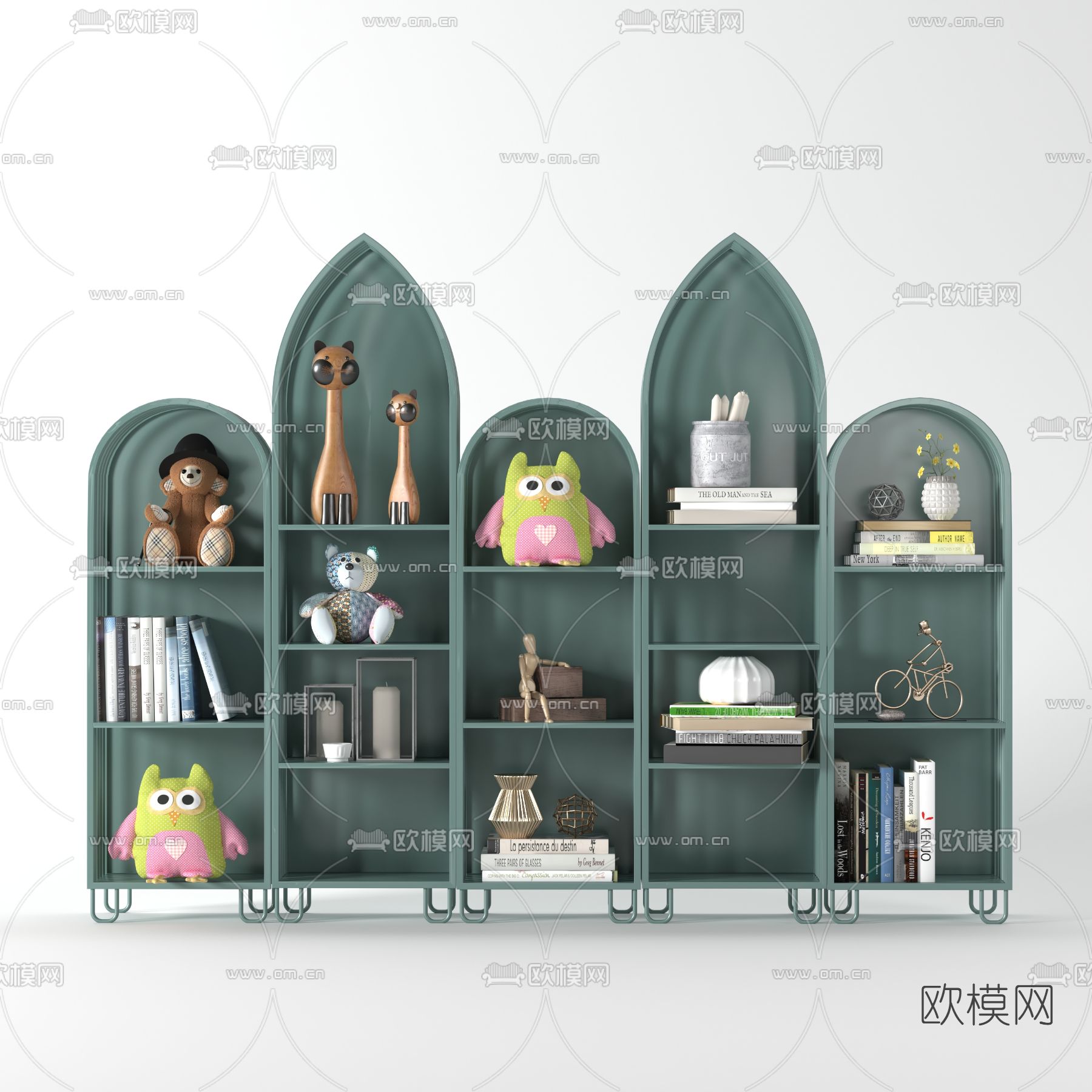 北欧儿童书柜装饰柜3d模型下载