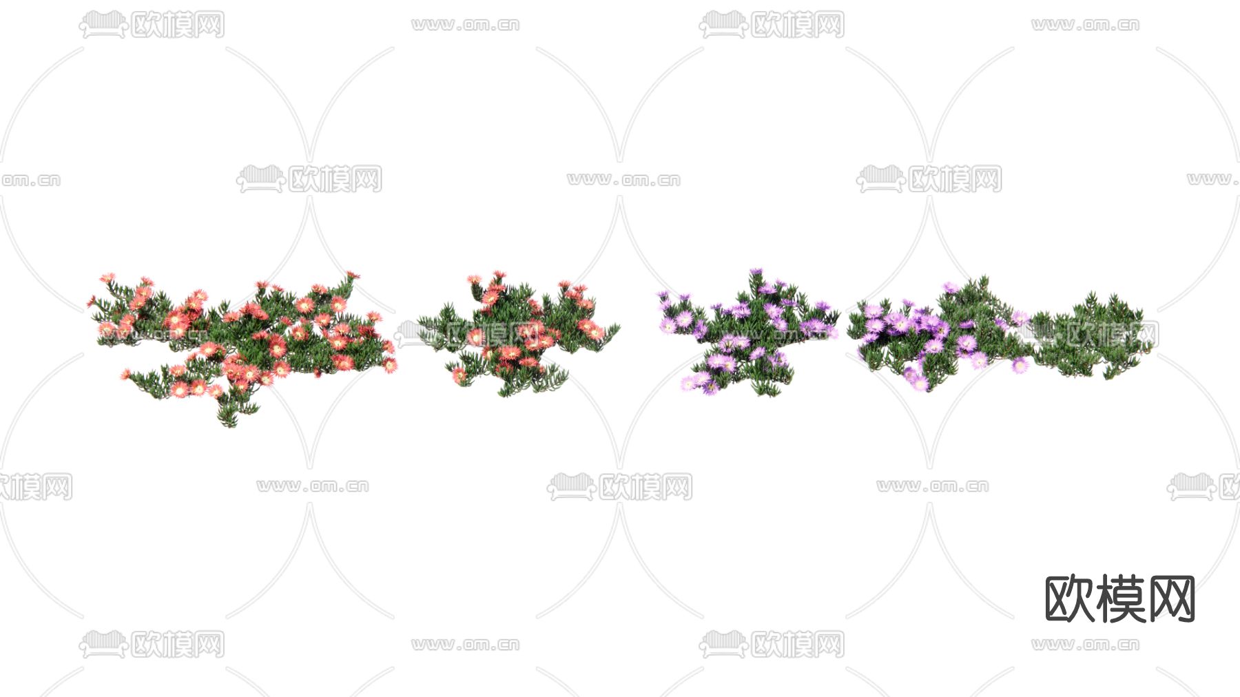 现代花丛su模型下载