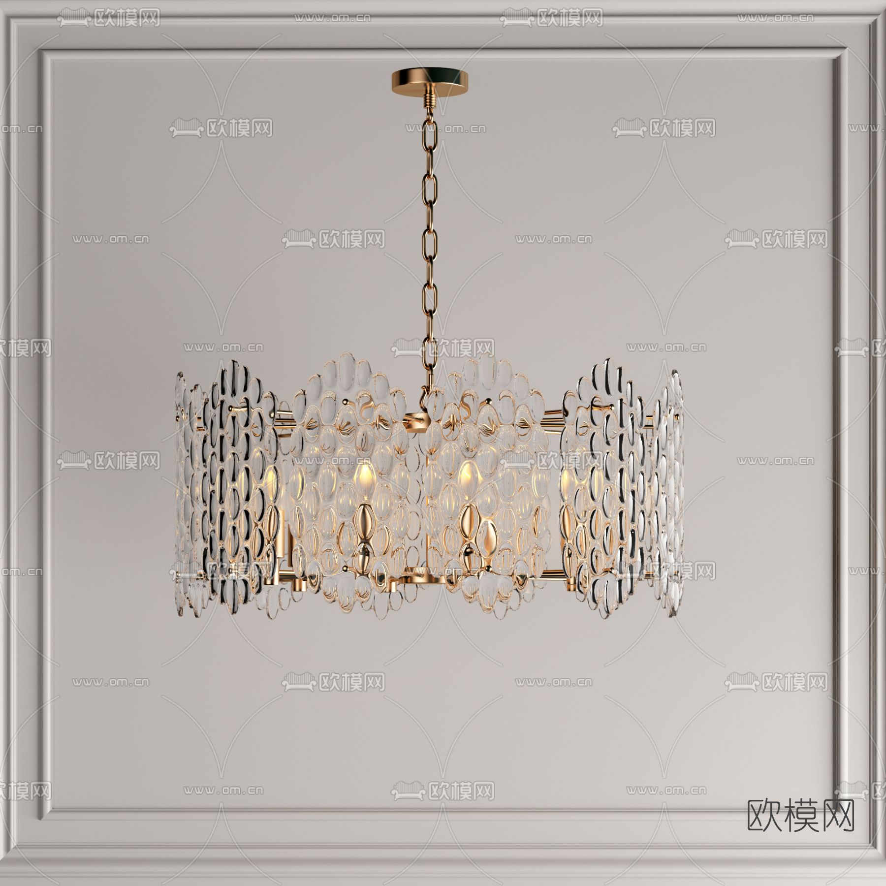 现代轻奢水晶吊灯3d模型下载