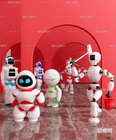 现代智能机器人3d模型下载