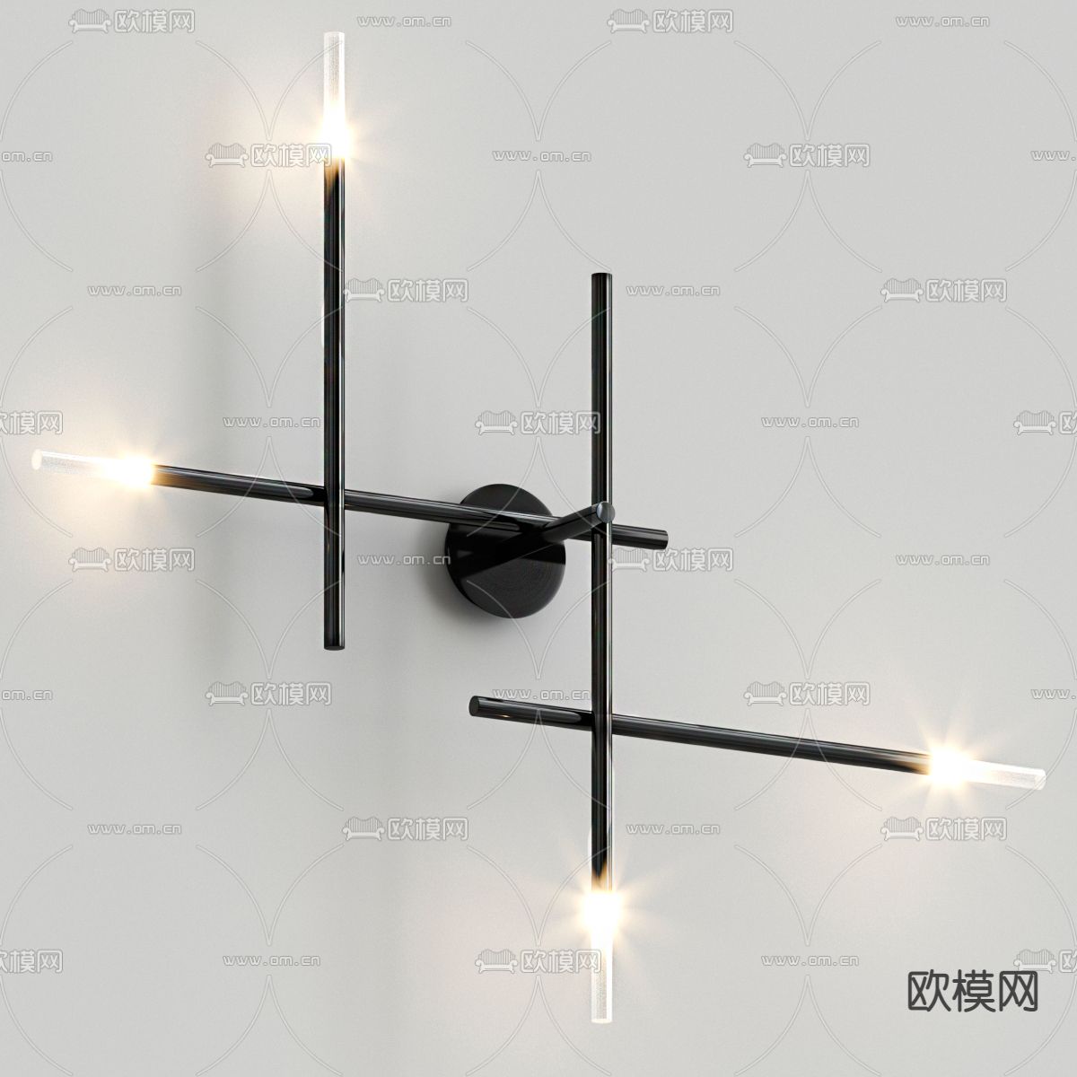 现代金属壁灯3d模型下载（渲染图3）