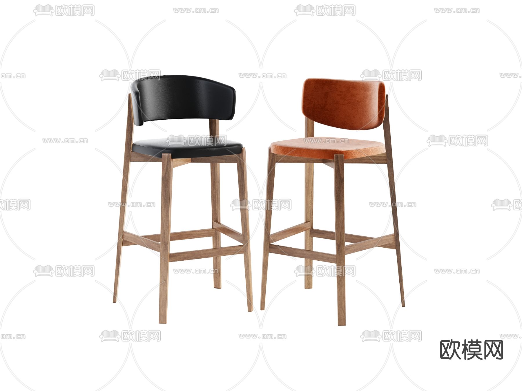 现代吧台椅3d模型下载