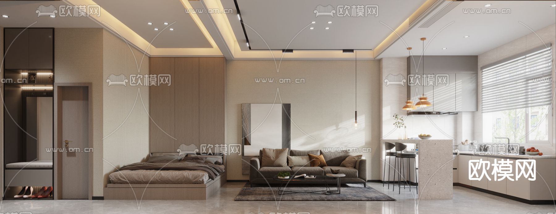 现代单身公寓3d模型
