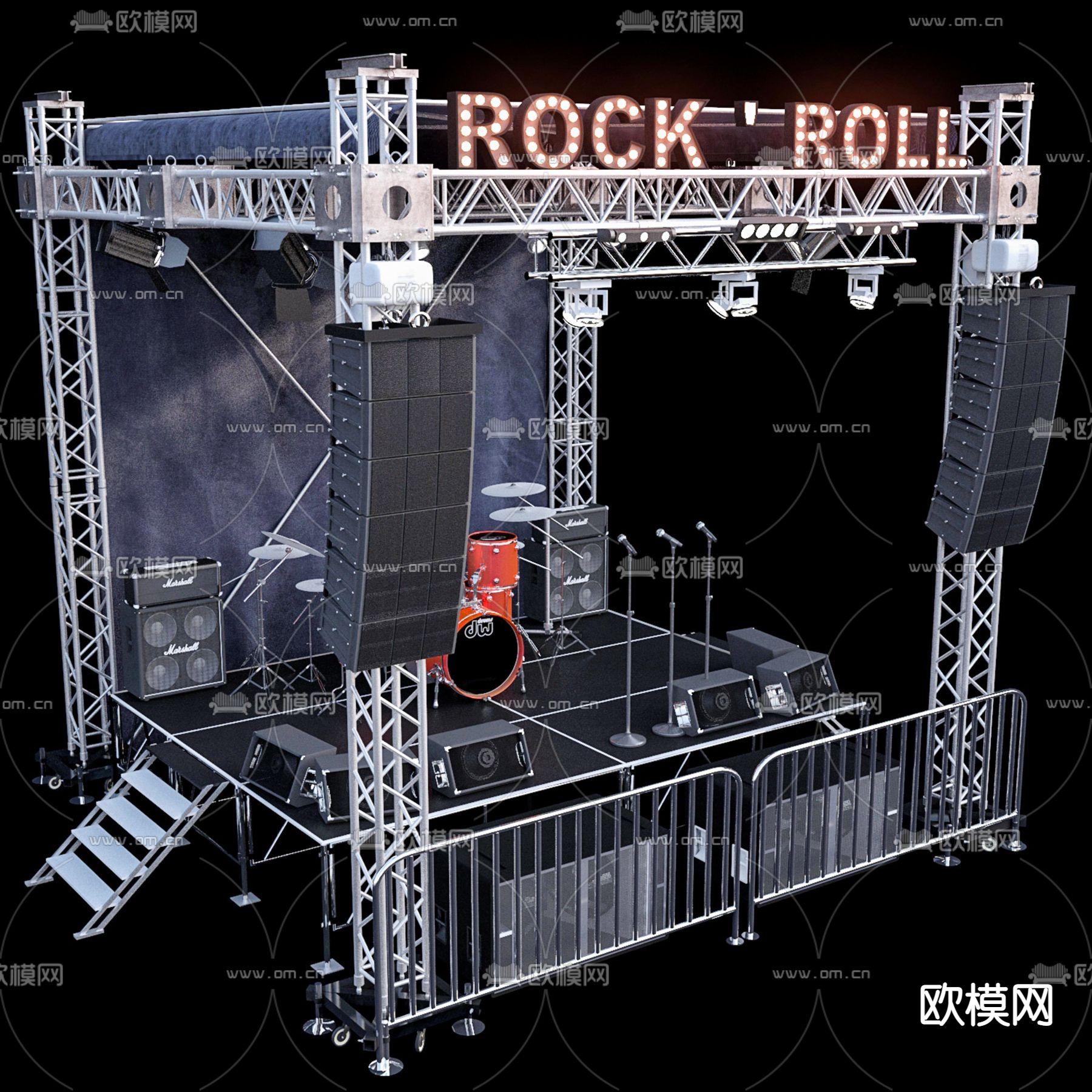 现代演唱会舞台3d模型