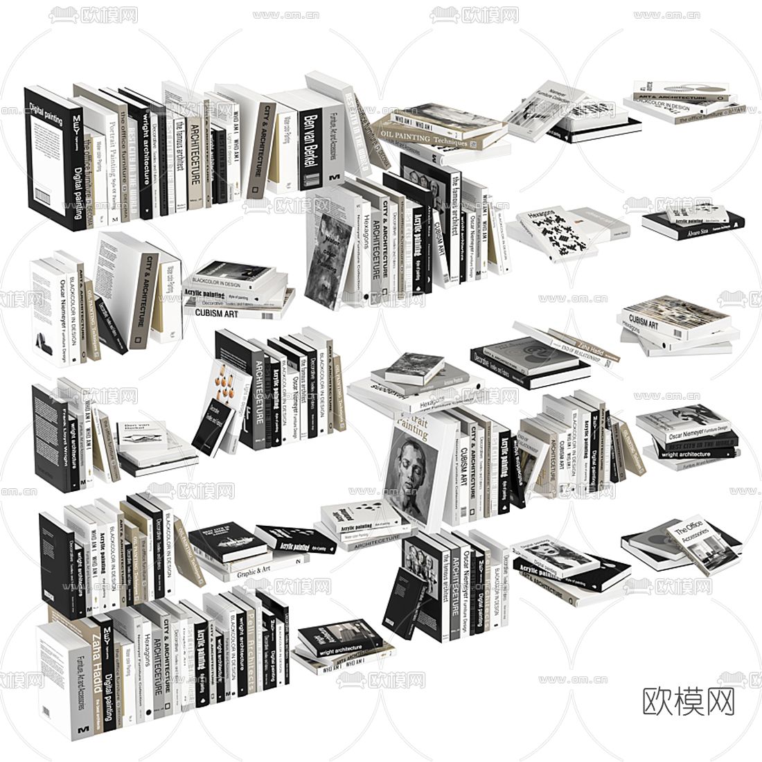 现代书籍3d模型