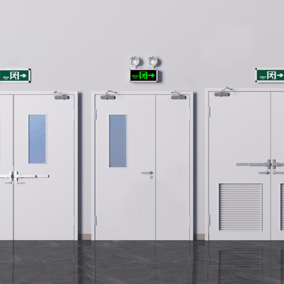  现代消防门防火门su模型 