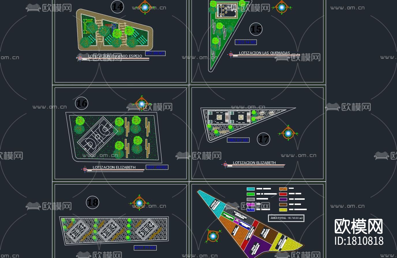 城市绿化cad施工图下载（渲染图1）