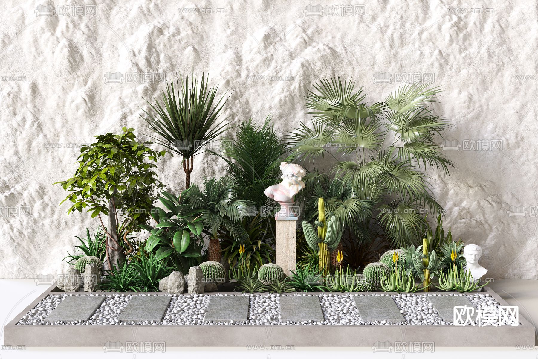 现代园林景观绿植小品3d模型
