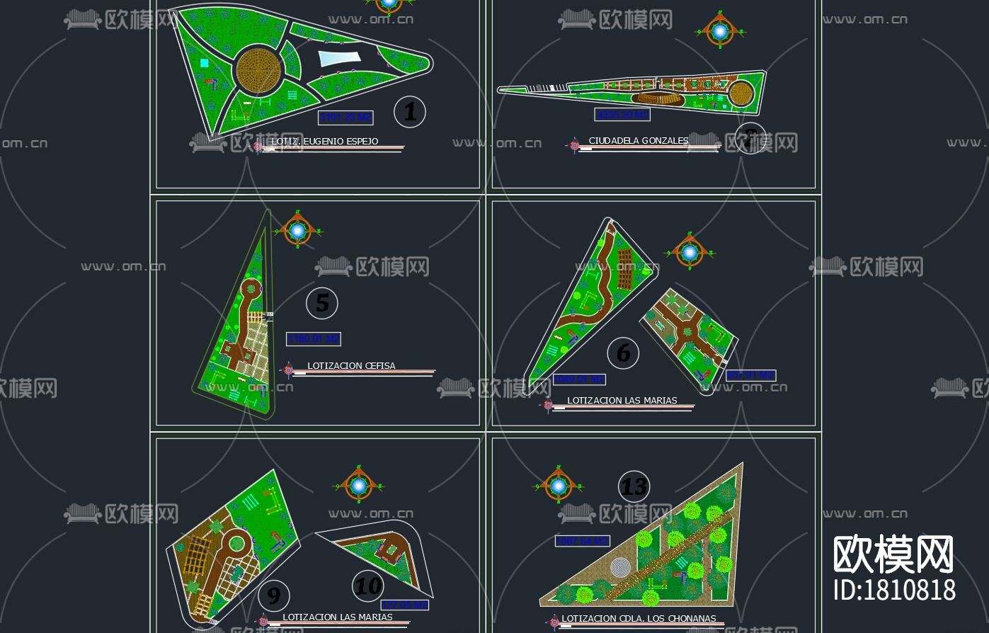 城市绿化cad施工图下载（渲染图2）