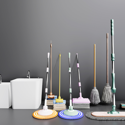  现代拖把su模型 