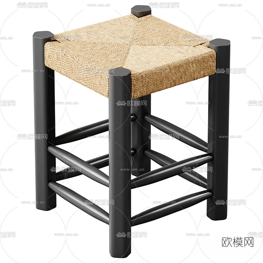 北欧编织凳子3d模型下载
