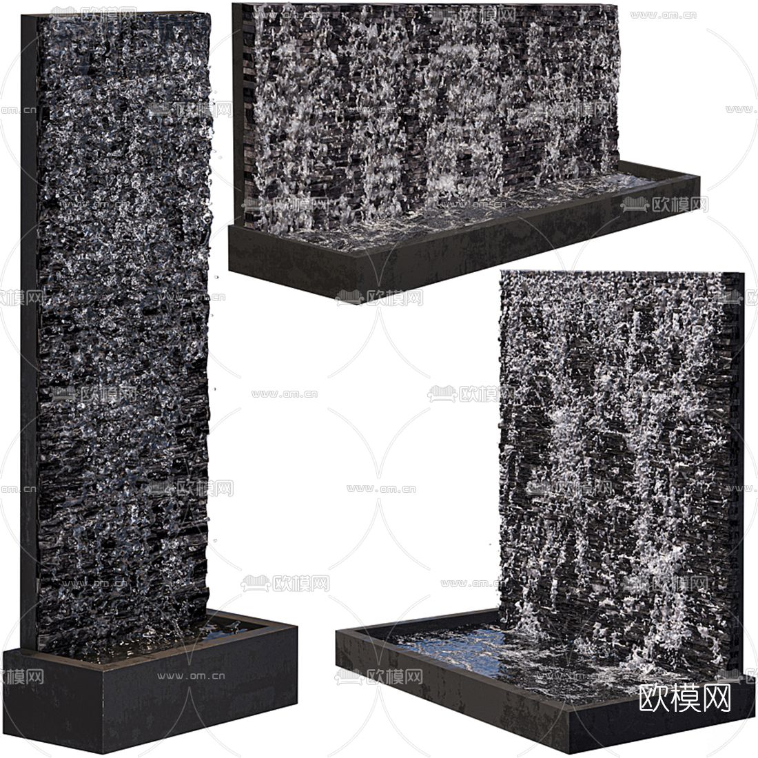 现代景观喷泉水池小品3d模型