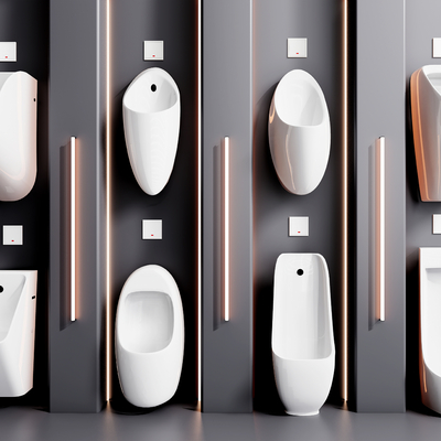  现代小便斗su模型 