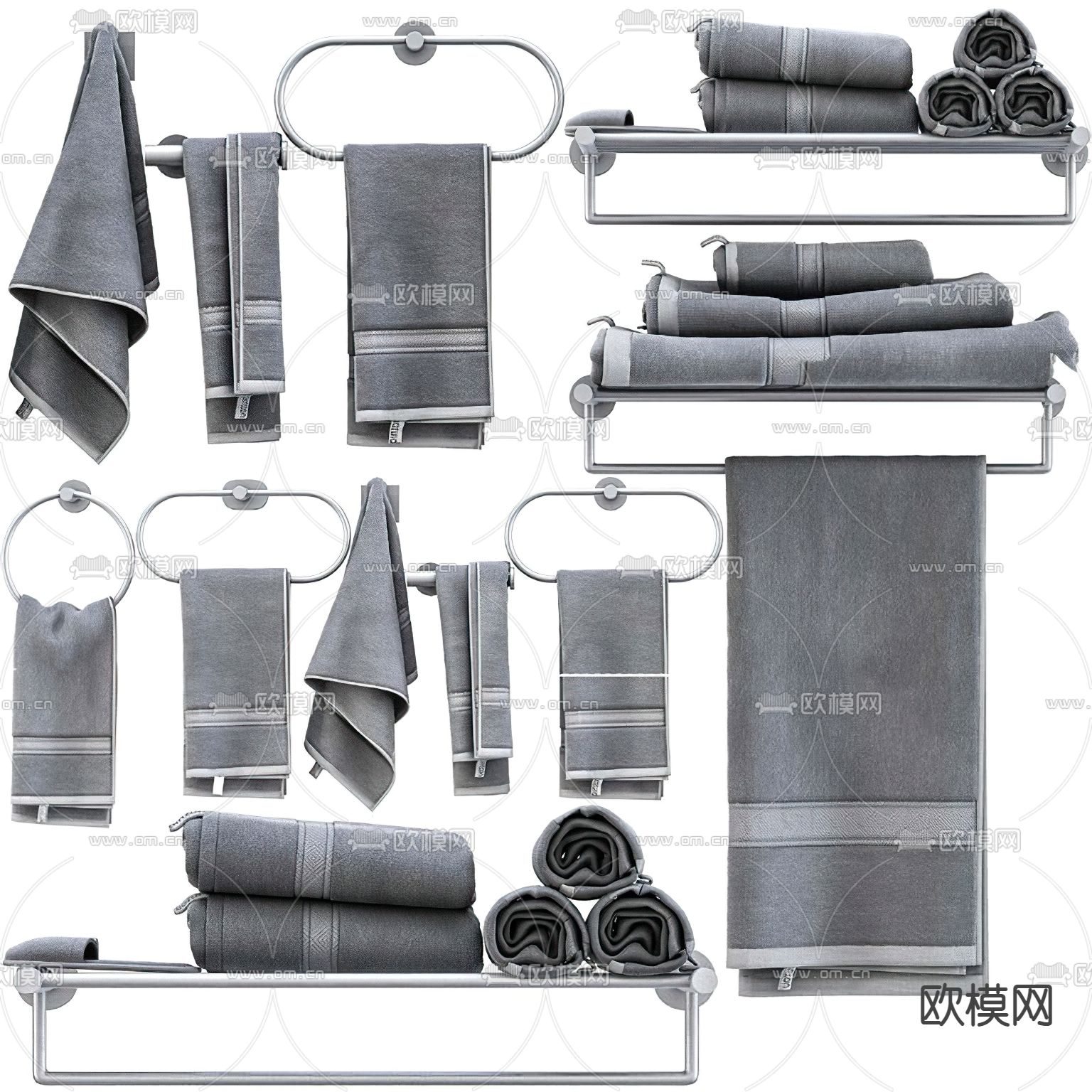现代卫浴用品毛巾浴袍3d模型下载（渲染图3）