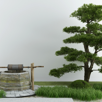 庭院水井景观小品3d模型