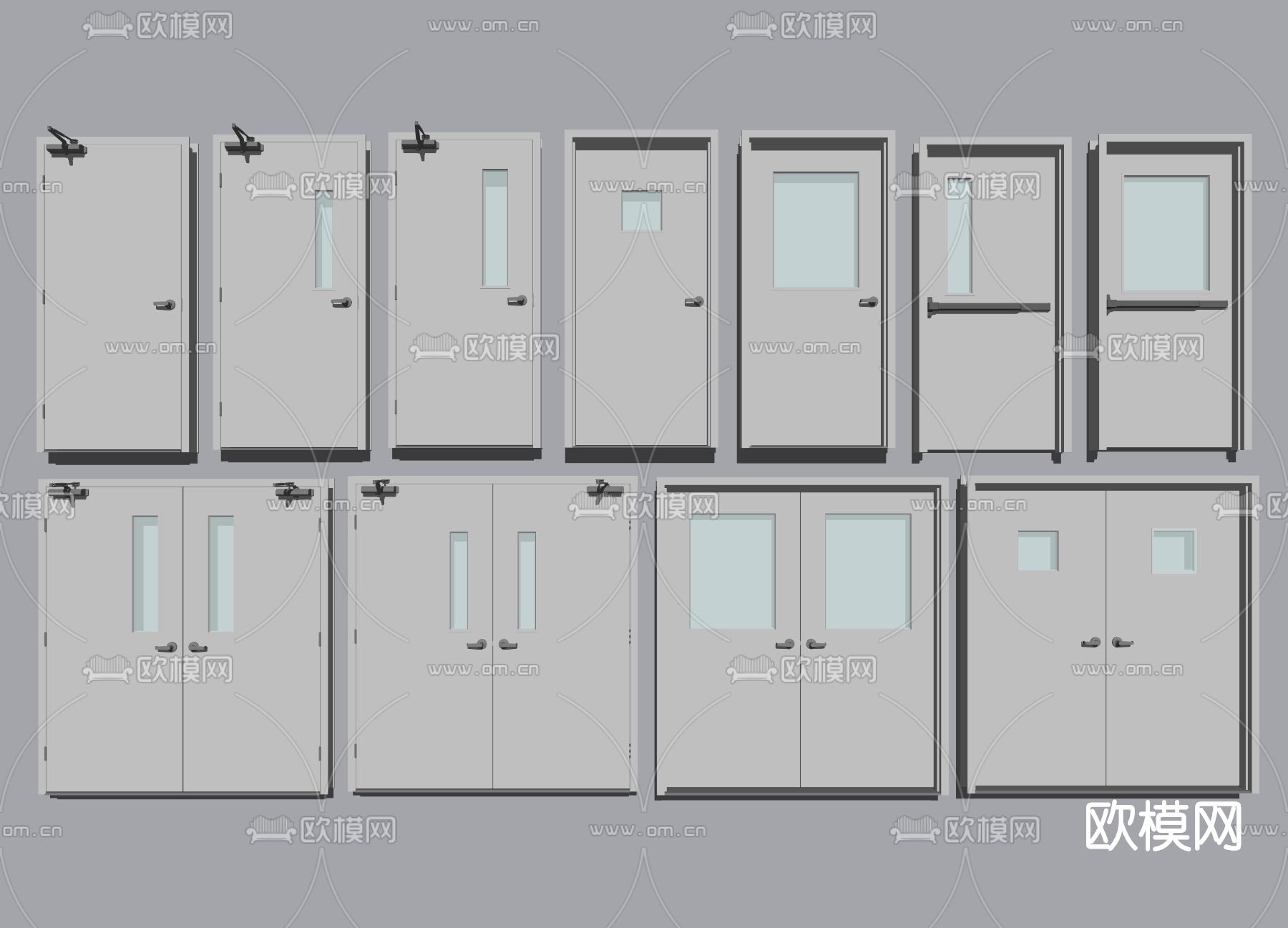 现代消防门su模型