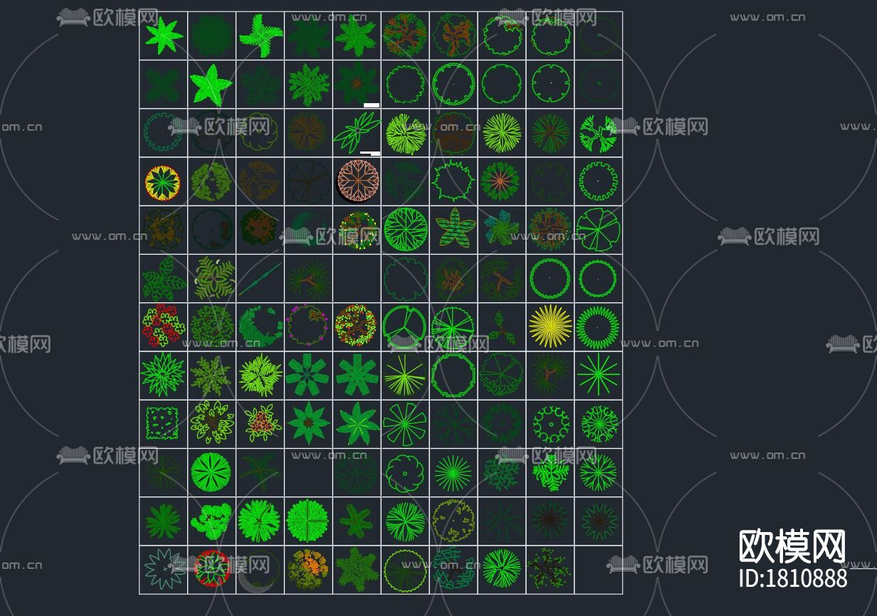 绿植cad图库下载（渲染图1）