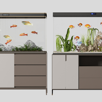  现代鱼缸su模型 