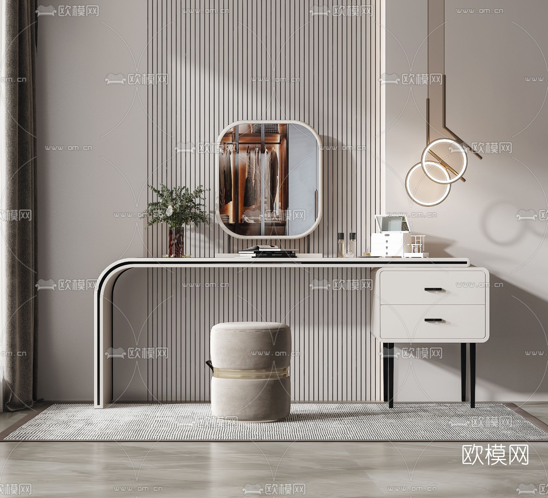 现代梳妆台3d模型
