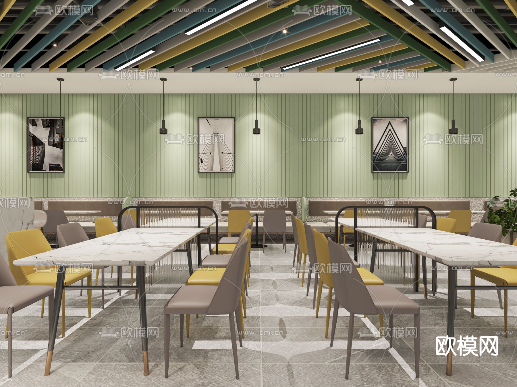 现代快餐店3d模型下载（渲染图3）