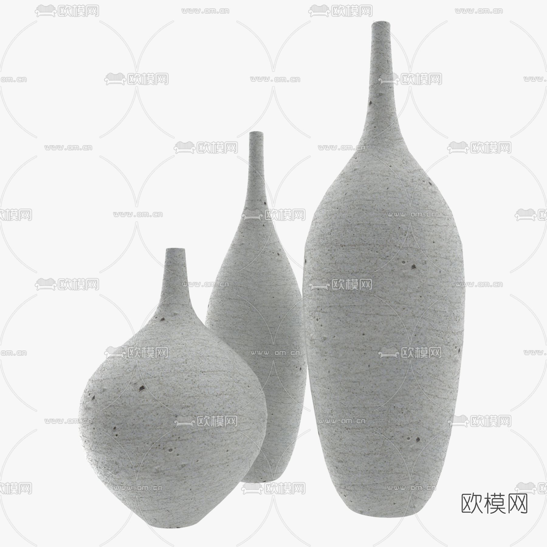 现代陶瓷器皿免费3d模型下载