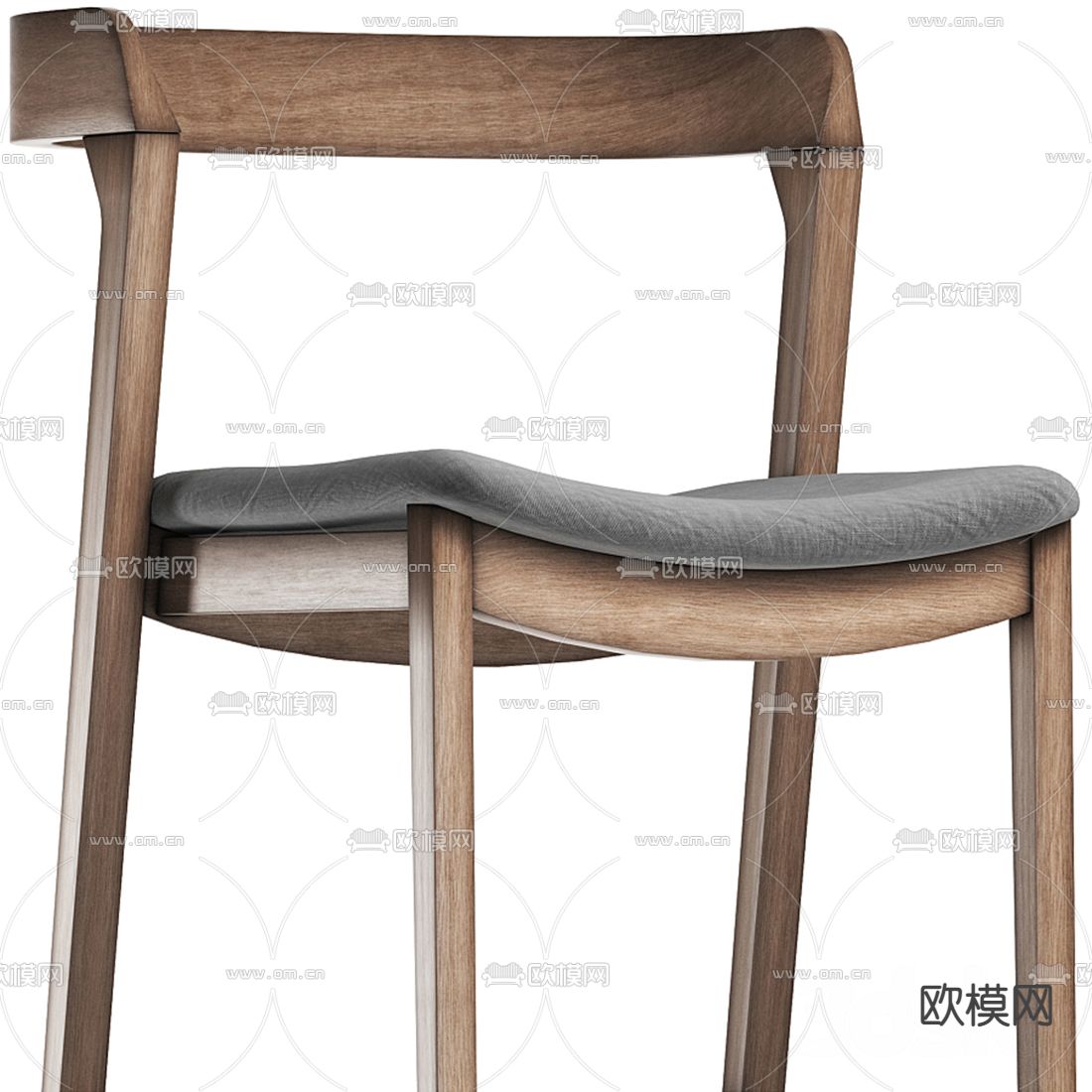 北欧实木吧台椅3d模型下载（渲染图3）