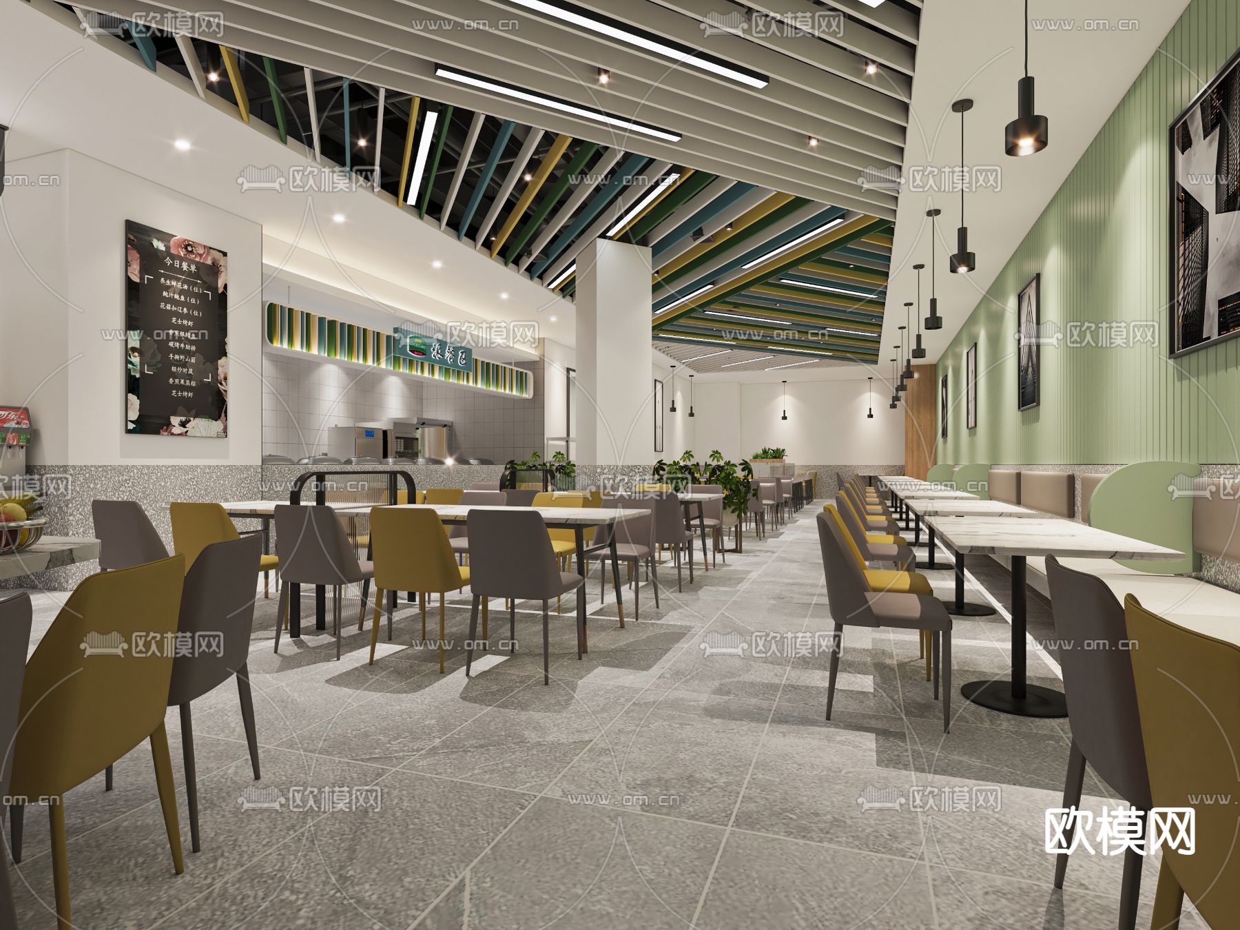 现代快餐店3d模型下载（渲染图4）