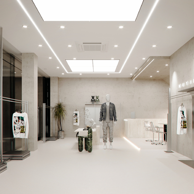 侘寂风服装店su模型