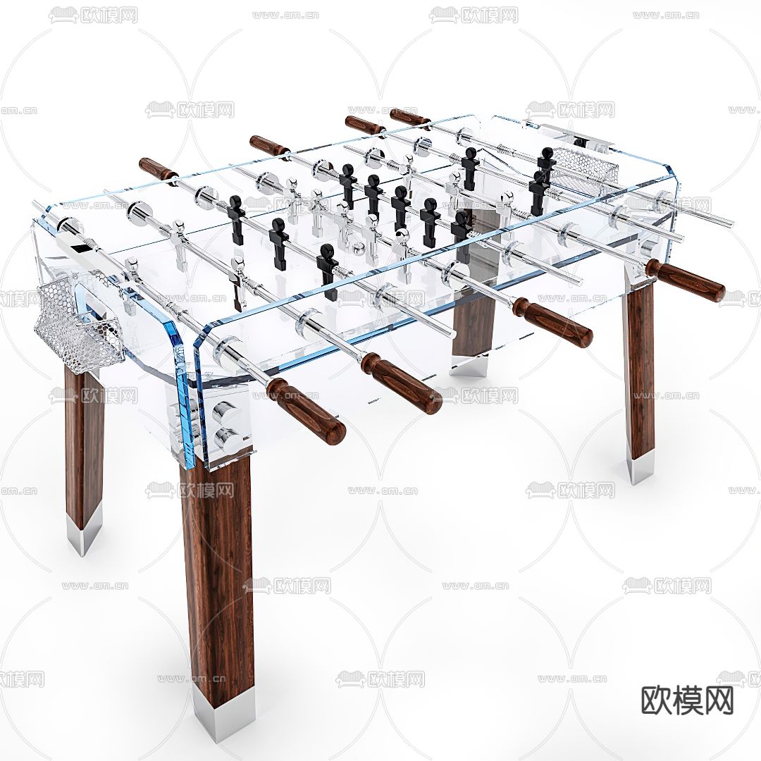 现代亚克力桌面足球3d模型