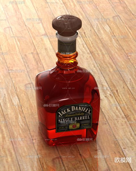 现代洋酒酒水酒瓶免费3d模型下载