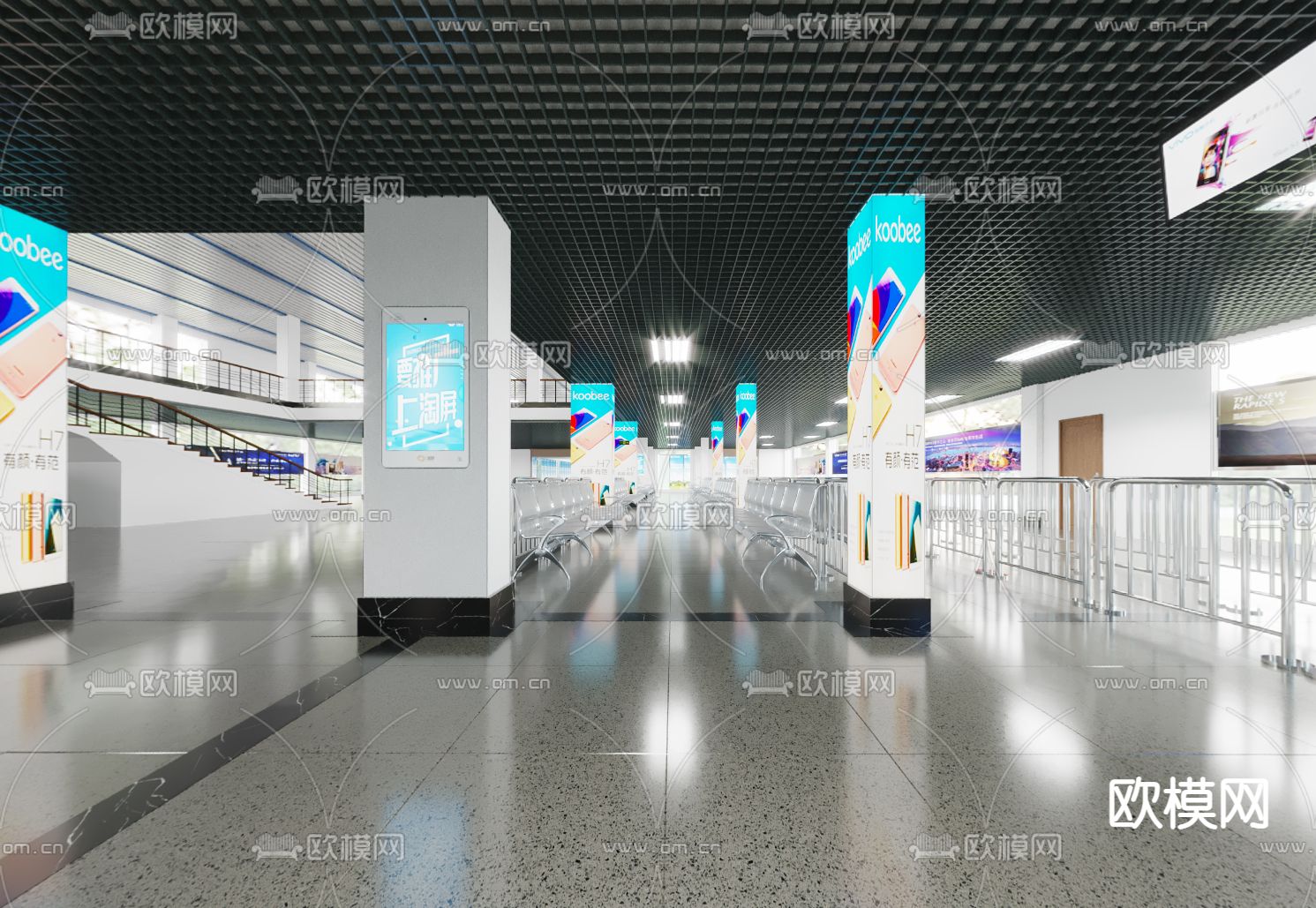现代客运站cr全景3d模型