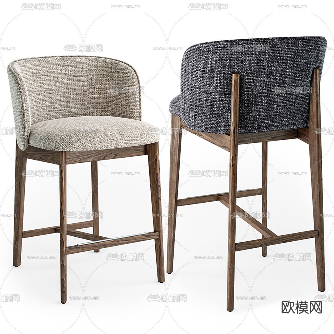 Calligaris 现代布艺吧台椅3d模型下载（渲染图2）