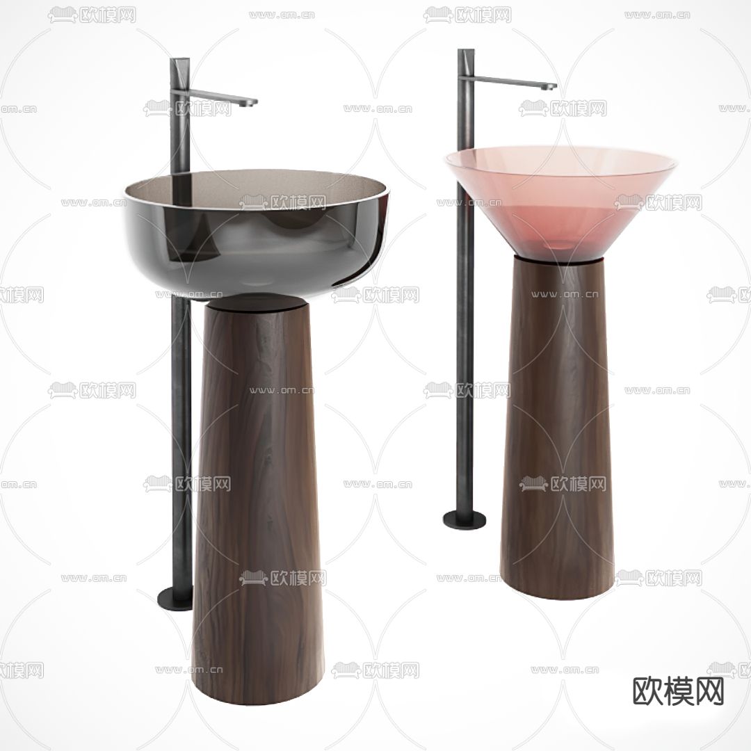 现代立柱台盆3d模型