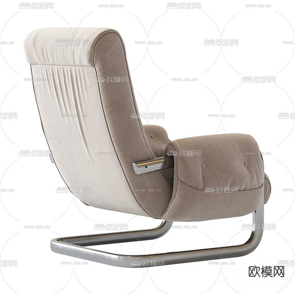 现代绒布休闲椅3d模型下载(渲染图4)