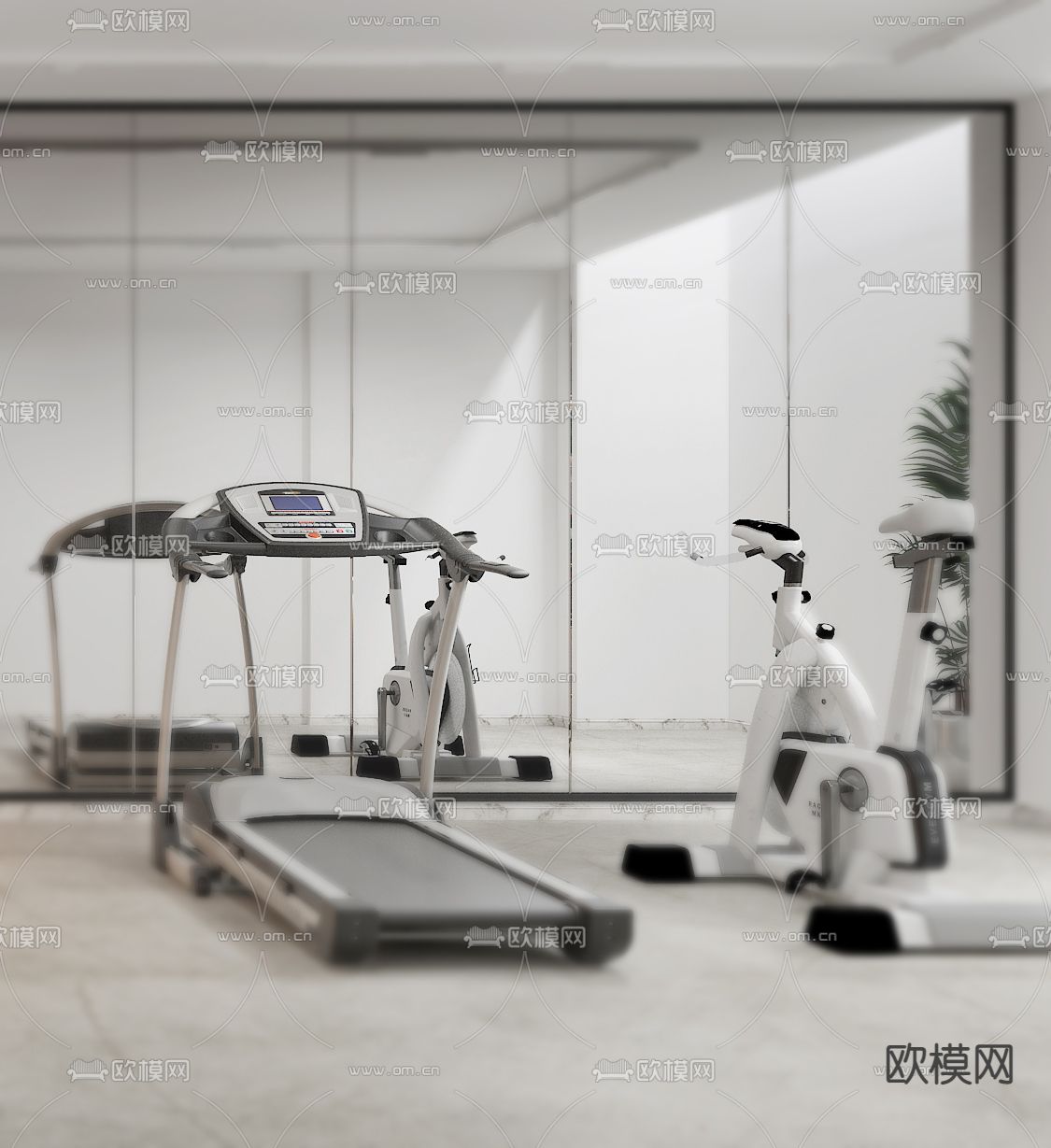 现代健身娱乐室3d模型下载（渲染图3）