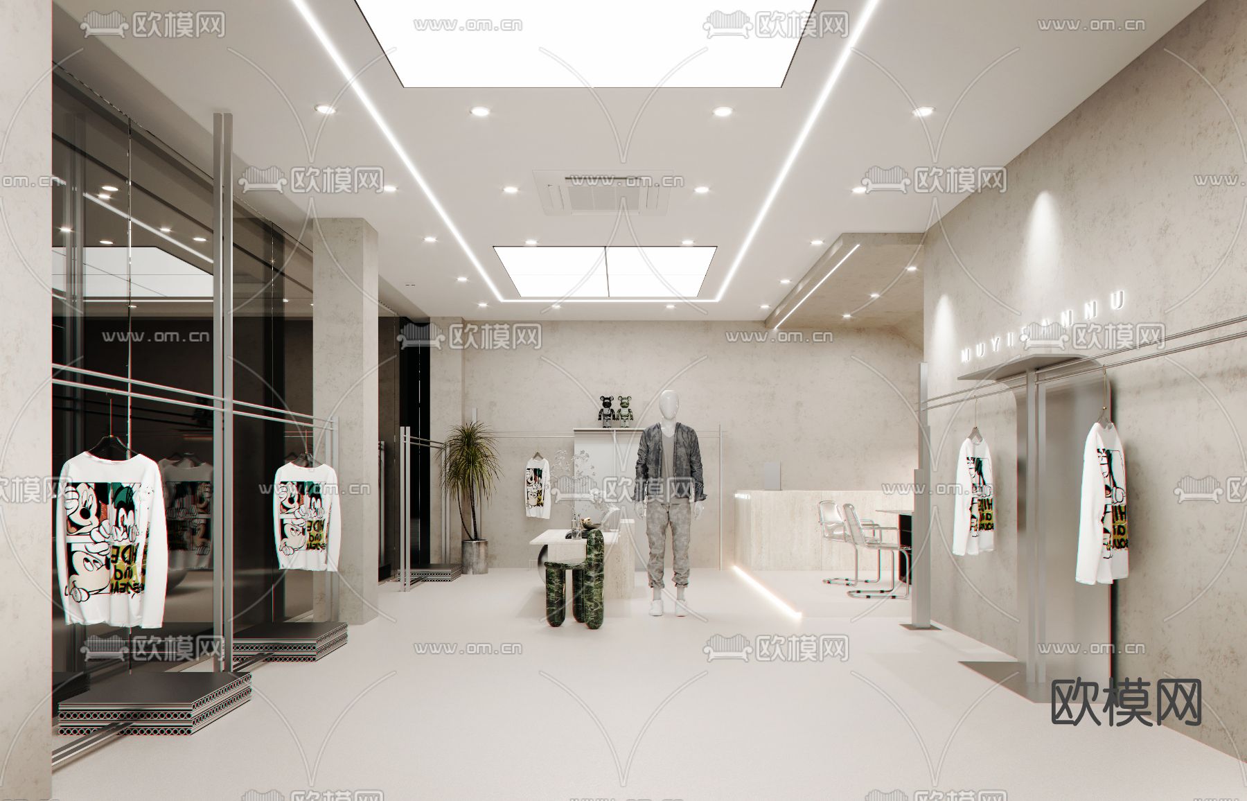 侘寂风服装店su模型