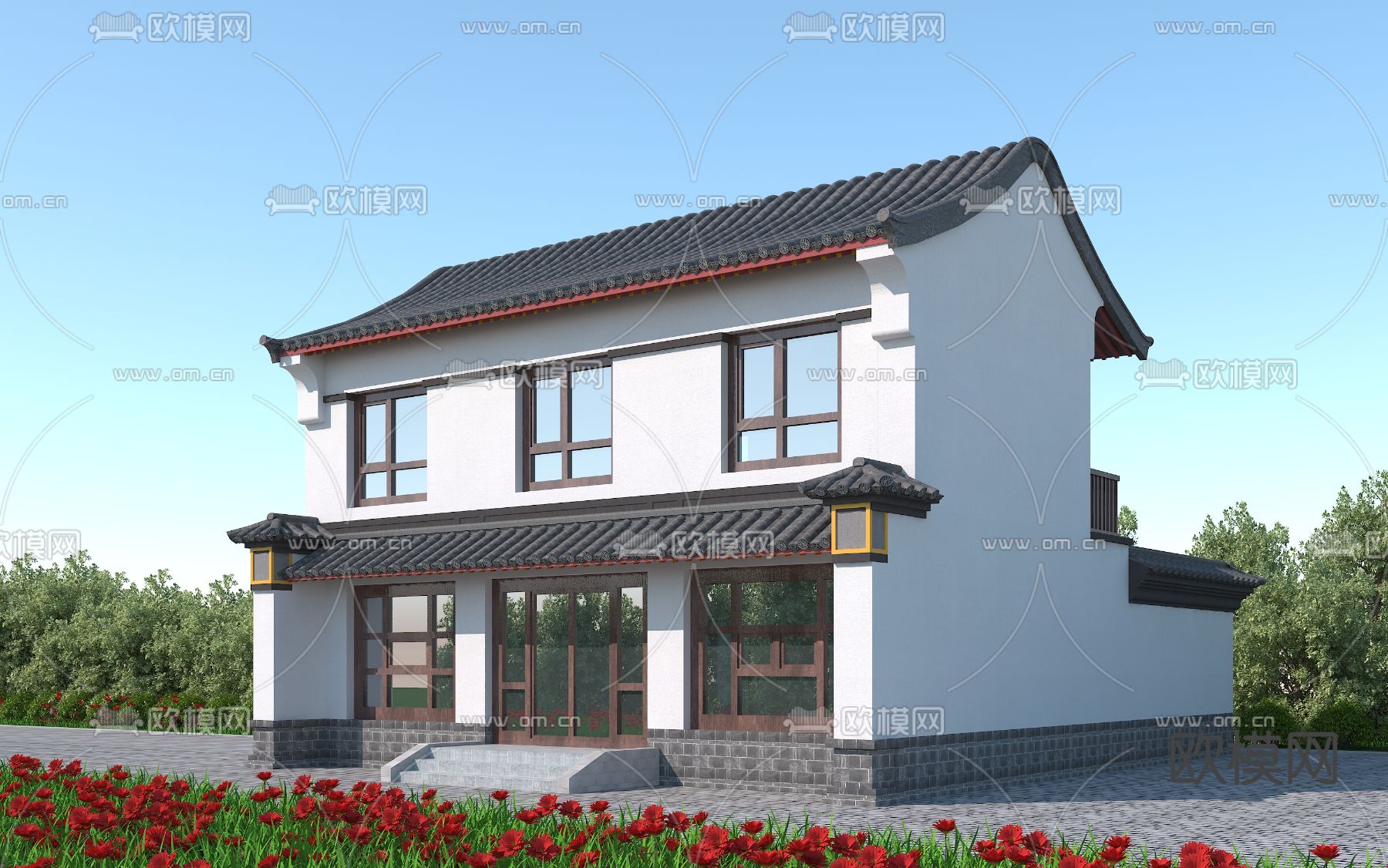 中式仿古建筑3d模型