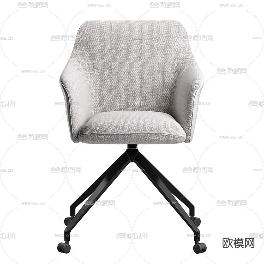 现代布艺办公椅3d模型下载（渲染图3）