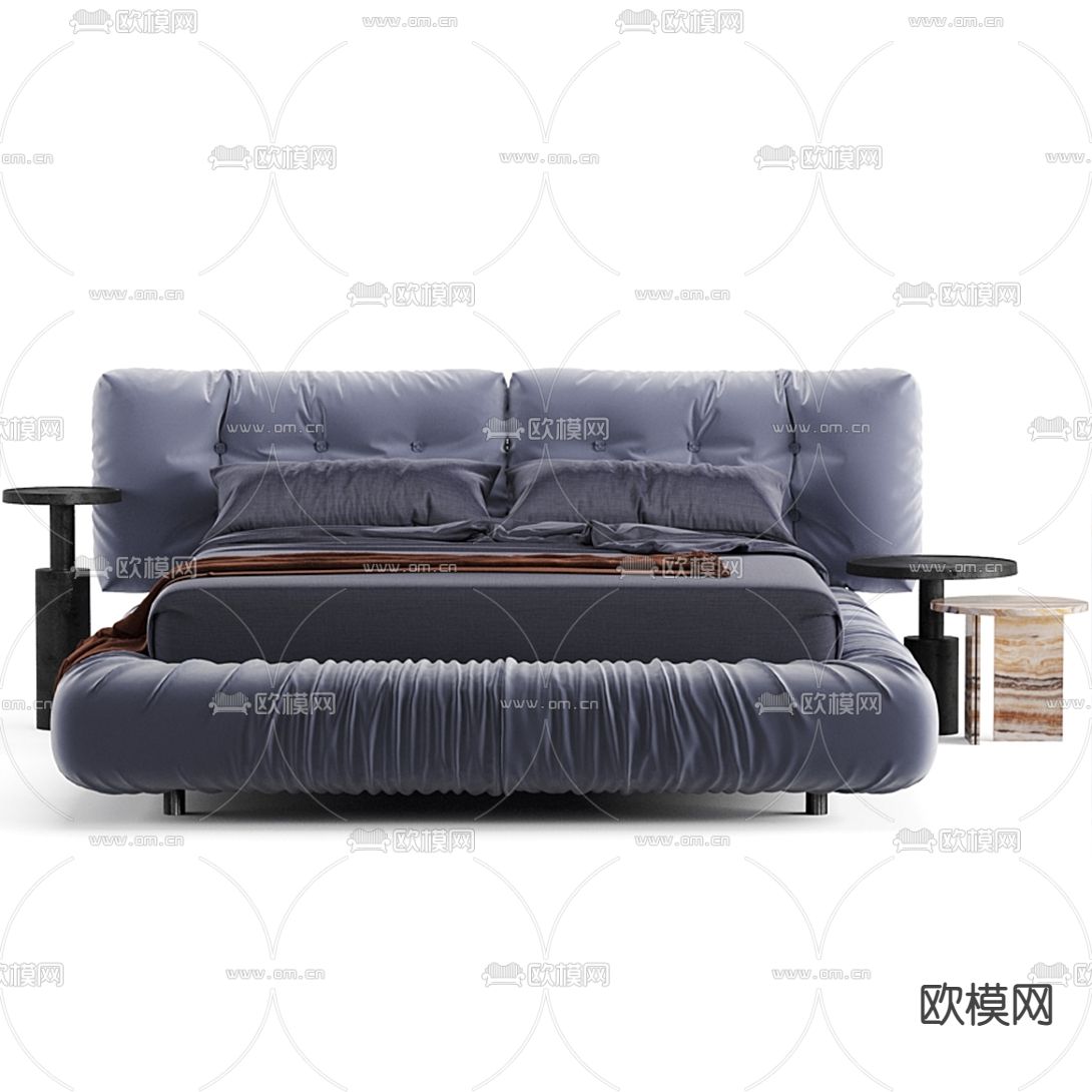 BAXTER 现代布艺双人床3d模型下载（渲染图4）