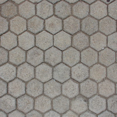  六边形做旧户外地砖 